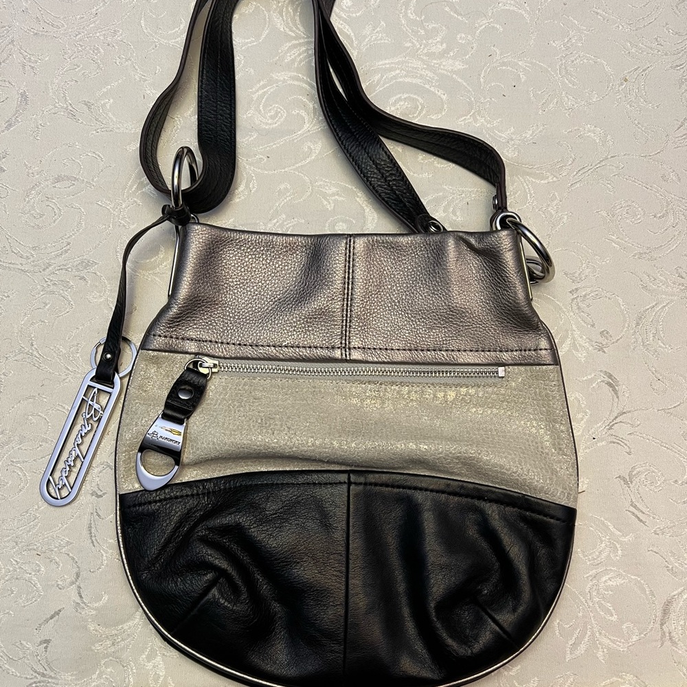 B Makowsky Leather and Suede Bag